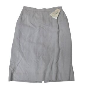 1990s Jones New York Women's Gray Tailored Midi Skirt Size 4 NWT Pleated Pockets